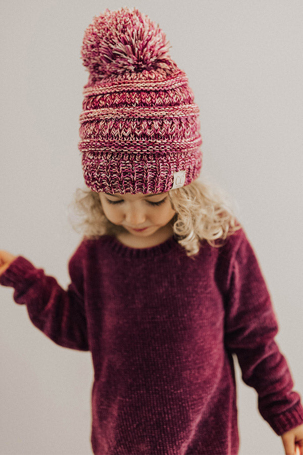Children's CC Two Tone Beanie In Hot Pink Image - 2