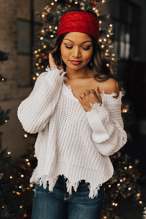Pure Happiness Knit Sweater in Optic White Image - 1