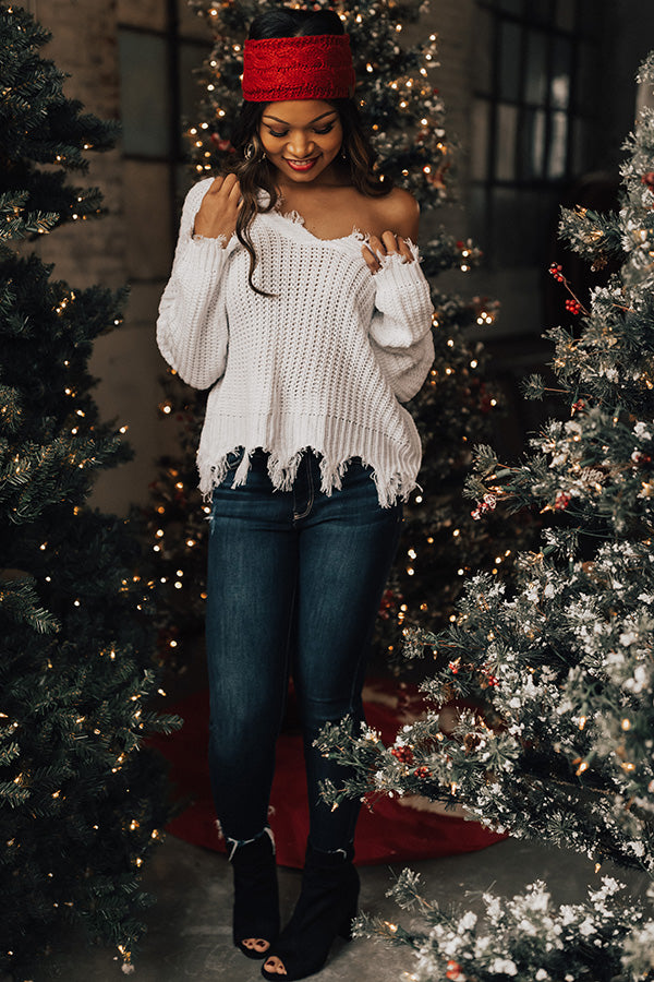 Pure Happiness Knit Sweater in Optic White Image - 2