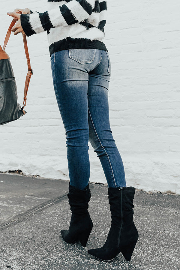 The Rose Faux Suede Boot In Black Image - 2