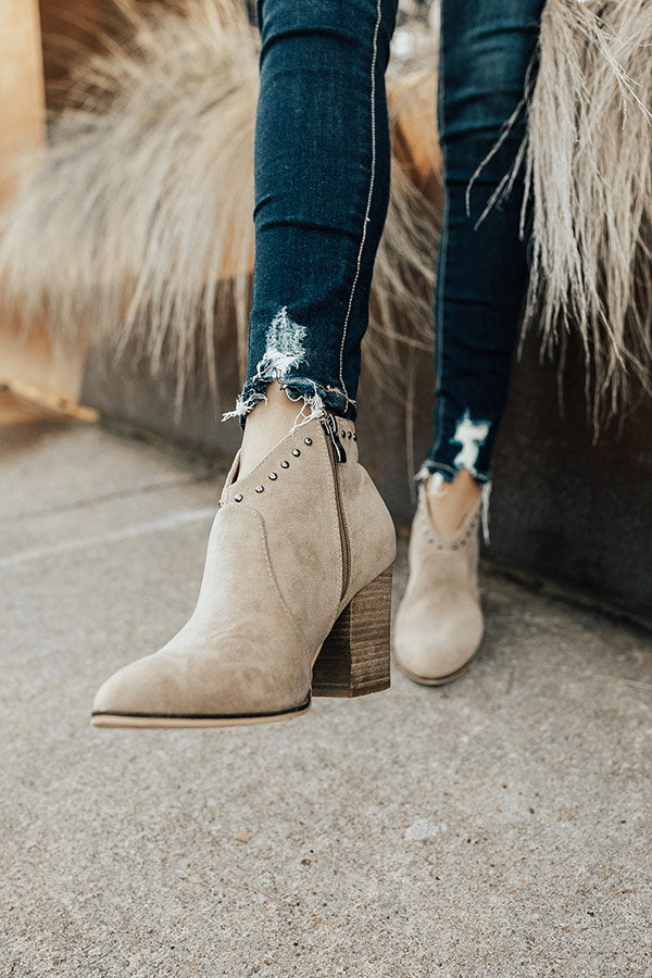 The Morgan Bootie In Warm Taupe Image - 2