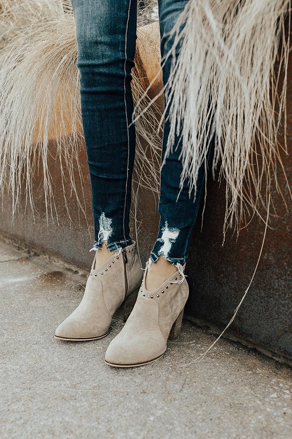 The Morgan Bootie In Warm Taupe Image - 3