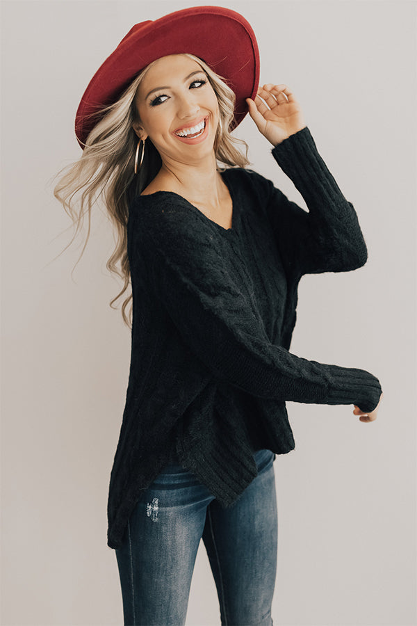Chilly Nights Shift Sweater in Black Image - 2