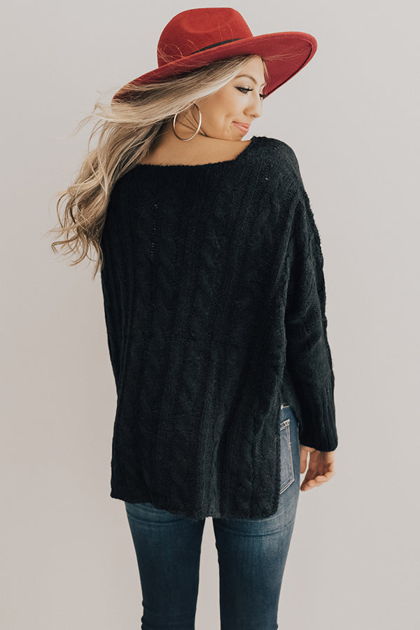 Chilly Nights Shift Sweater in Black Image - 3
