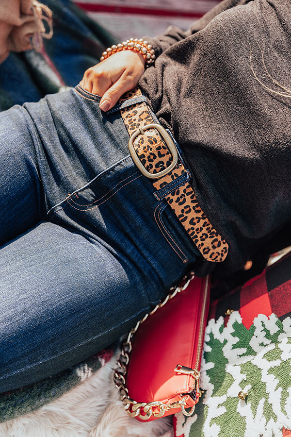 The Camille Leopard Belt in Gold Image - 5