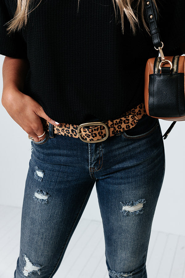 The Camille Leopard Belt in Gold Image - 2