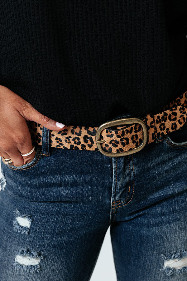 The Camille Leopard Belt in Gold Image - 4