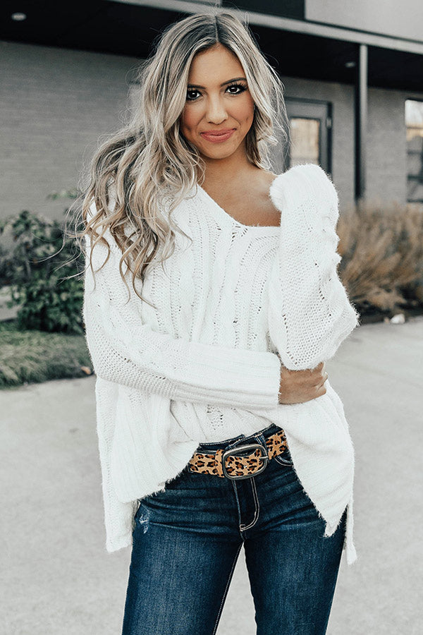 Chilly Nights Shift Sweater in Ivory