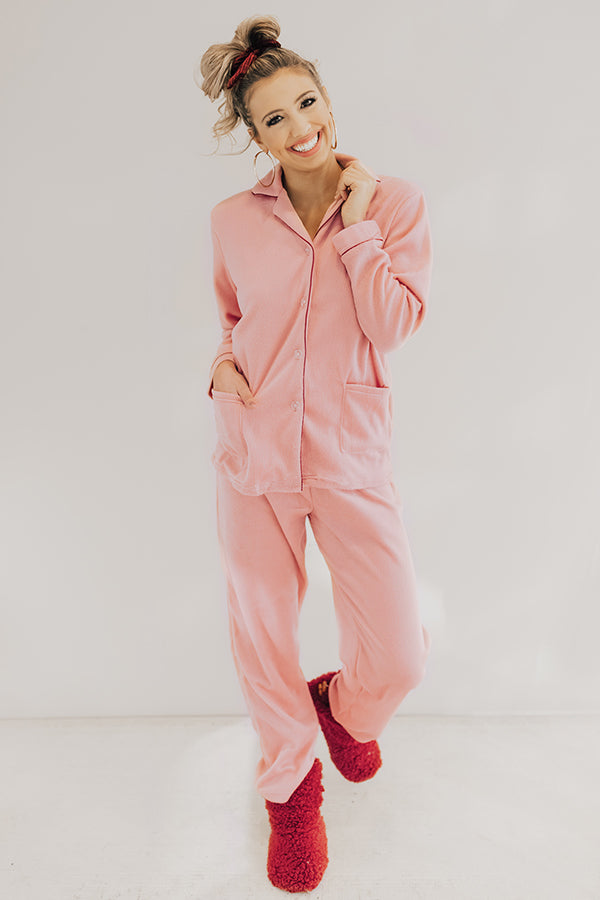 Snuggle Season Micro Fleece Pajama Set in Pink Image - 1