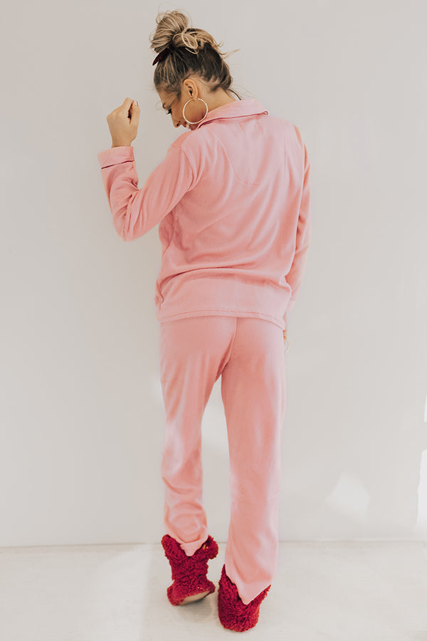 Snuggle Season Micro Fleece Pajama Set in Pink Image - 5