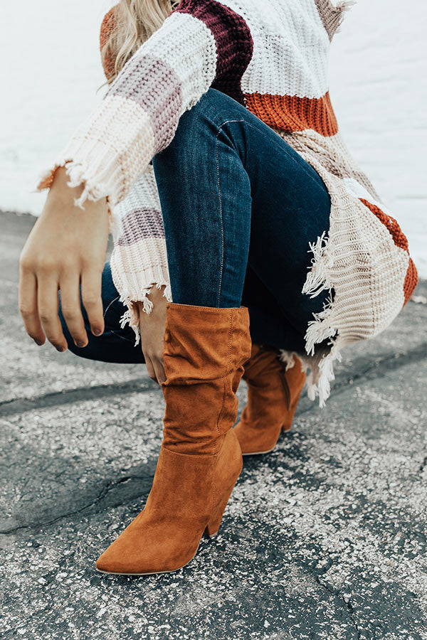 The Rose Faux Suede Boot In Camel Image - 1