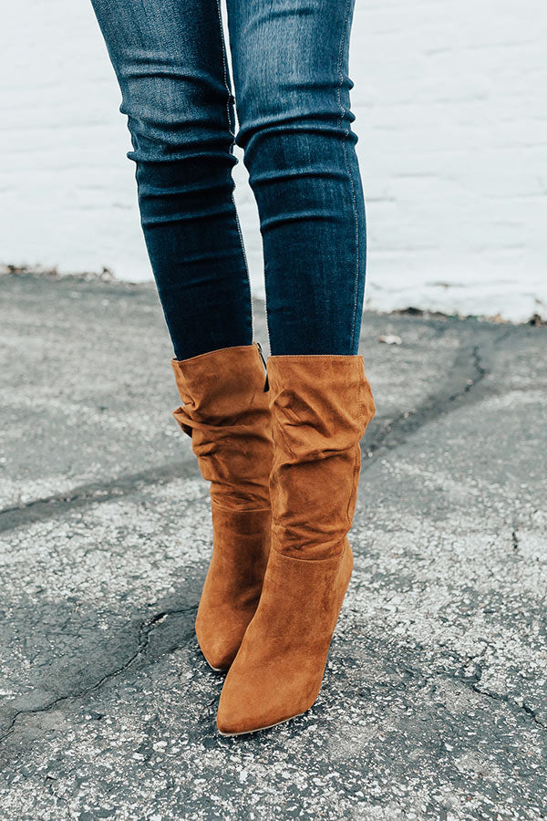 The Rose Faux Suede Boot In Camel Image - 3