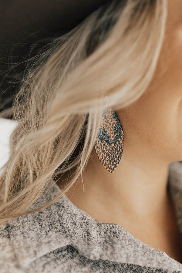 Squad Goals Snake Print Earrings in Cinnamon Image - 2
