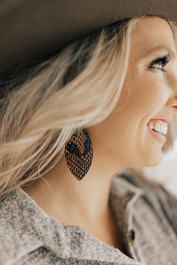 Squad Goals Snake Print Earrings in Cinnamon Image - 1