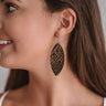 Squad Goals Snake Print Earrings in Taupe Image - 1