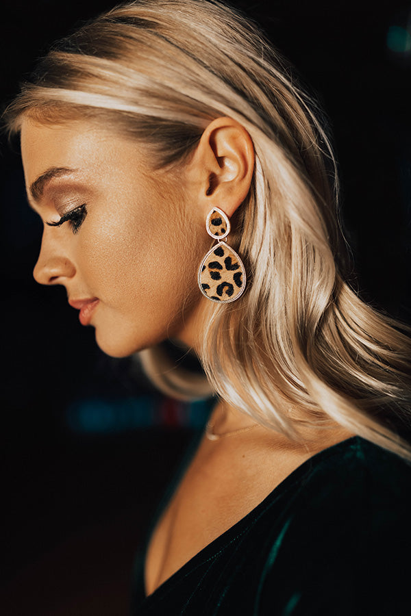 Central Park Shine Earrings In Leopard Image - 1