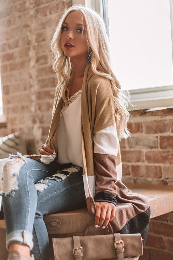 Chill Night Breeze Color Block Cardigan Image - 1