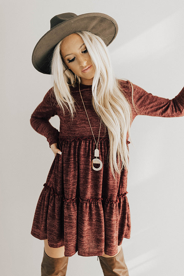 Toast Of The Town Shift Dress In Maroon Image - 3