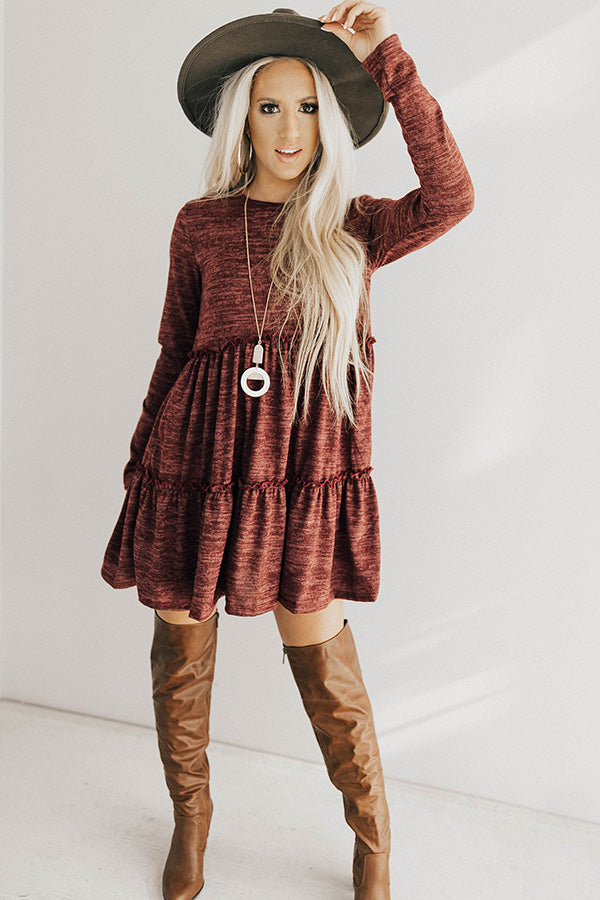 Toast Of The Town Shift Dress In Maroon Image - 1