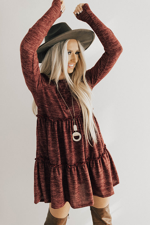 Toast Of The Town Shift Dress In Maroon Image - 2
