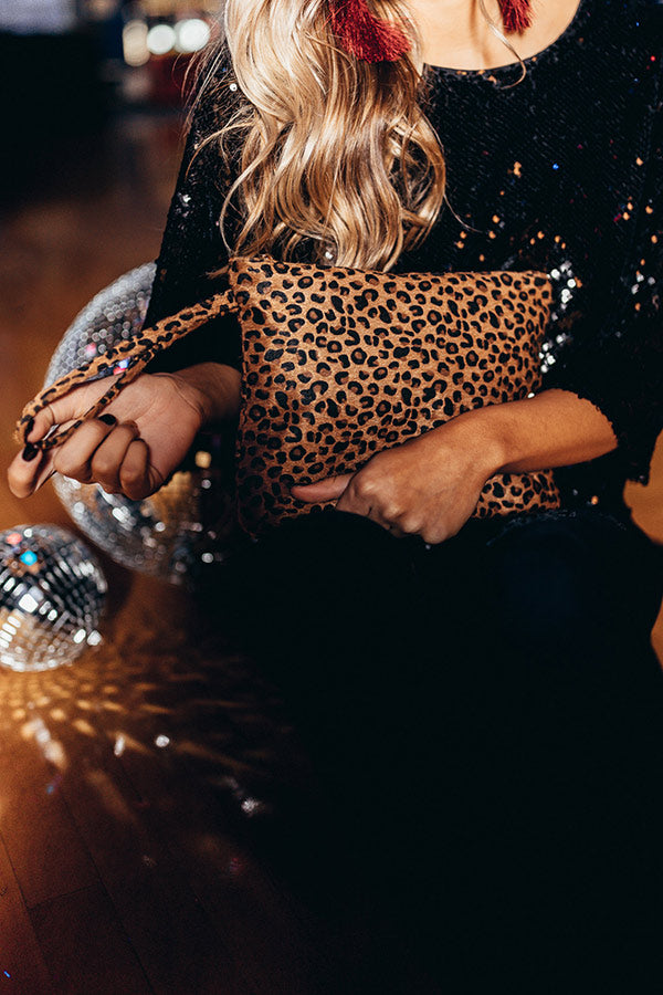 Fashion Week Find Leopard Clutch In Iced Latte