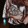 Low Key Obsessed Snake Print Clutch Image - 1