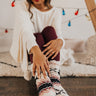 Reindeer Games Sherpa Lined Slipper Socks in Navy Image - 1