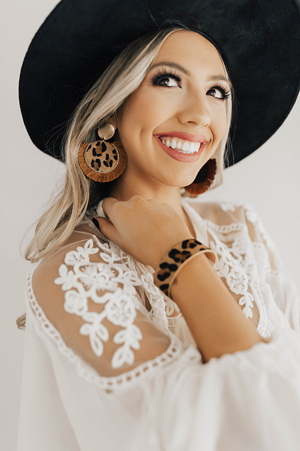Wildest Dreams Leopard Earrings In Brown