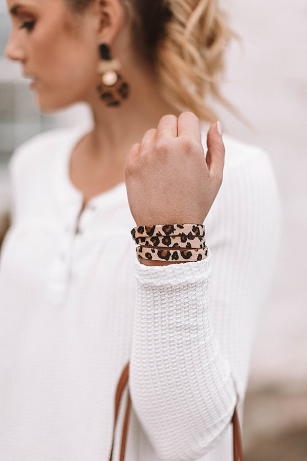 Lovin' Life Leopard Wrap Bracelet