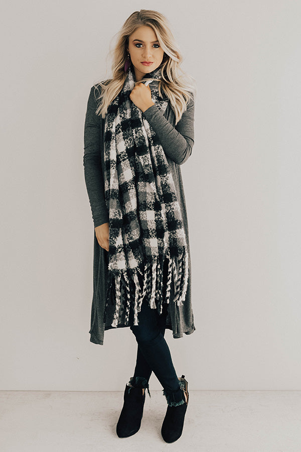 Wine In The City Duster Cardigan in Charcoal Image - 2