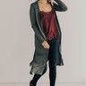 Wine In The City Duster Cardigan in Charcoal Image - 1