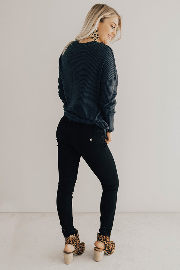 Favorite Time Of Year Tunic Sweater in Dark Teal Image - 5