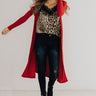Wine In The City Duster Cardigan in Red Image - 1