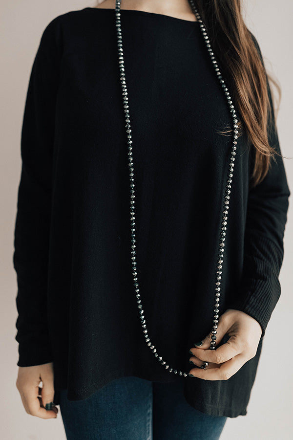 High Shine Crystal Necklace In Slate Image - 2