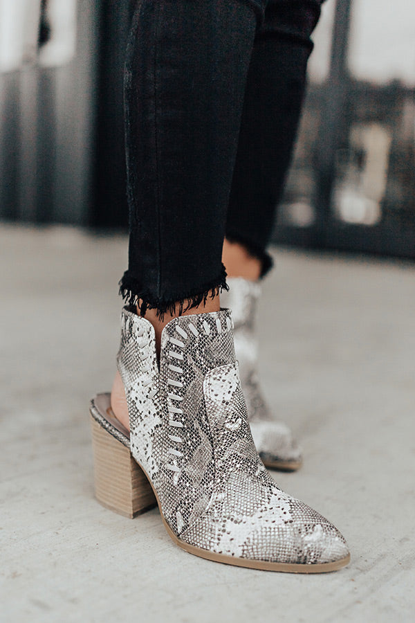 The Brynn Faux Leather Bootie in Snake Print Image - 1