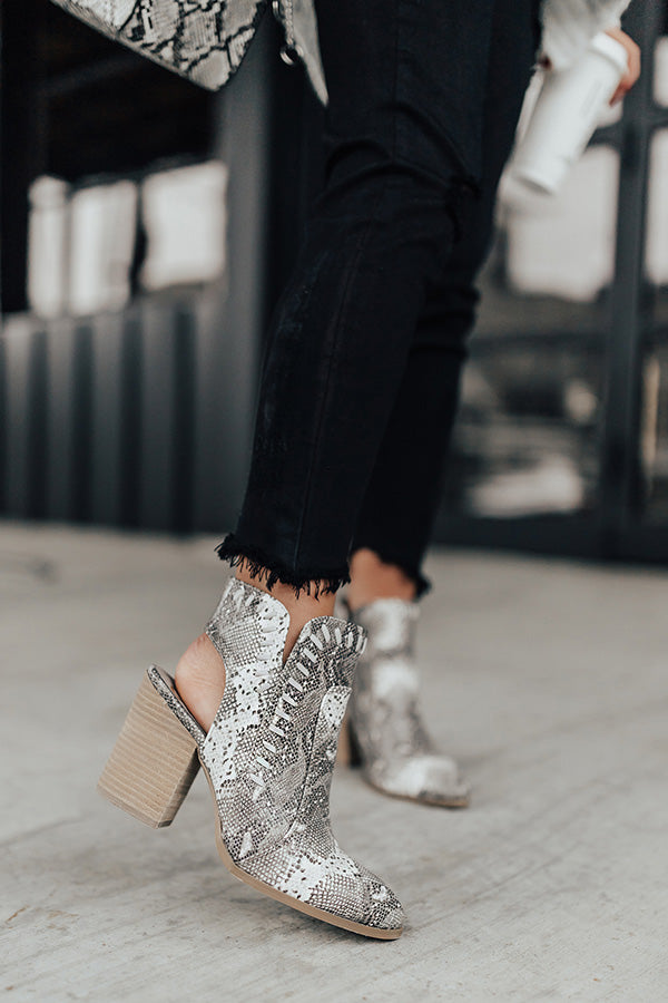 The Brynn Faux Leather Bootie in Snake Print Image - 2