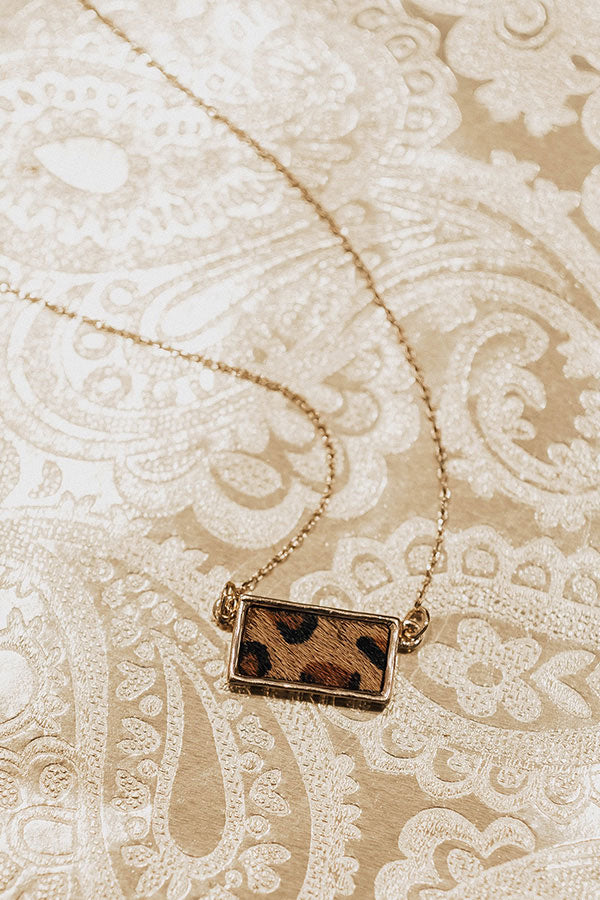 Central Park Shine Leopard Necklace In Brown
