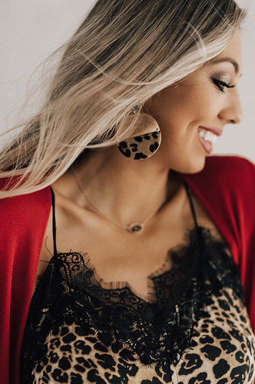 Glam Goals Leopard Earrings In Mocha