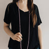 High Shine Crystal Necklace In Dark Lavender Image - 1