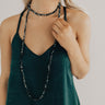 High Shine Crystal Necklace In Navy Image - 1