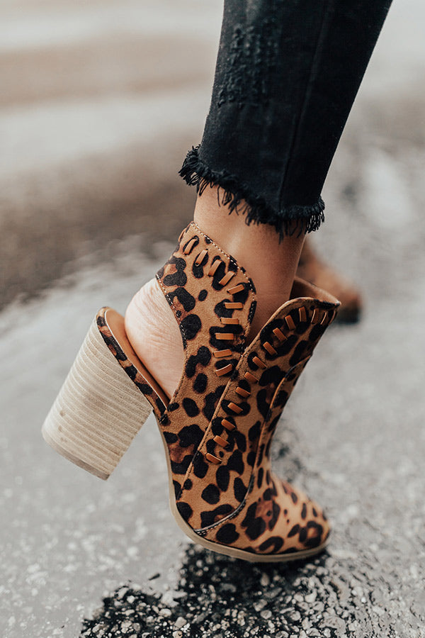 The Brynn Faux Suede Bootie in Leopard Image - 1