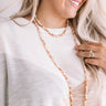 High Shine Crystal Necklace In Camel Image - 1