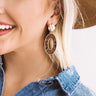 Glimpse Of Glamour Snake Print Earrings In Brown Image - 1
