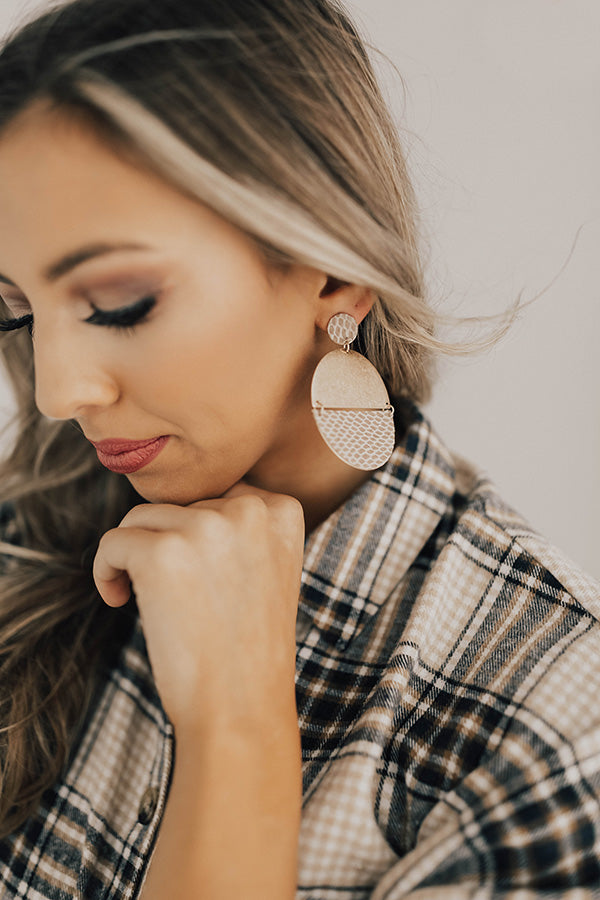 Glam Goals Earrings In Warm Taupe Image - 2