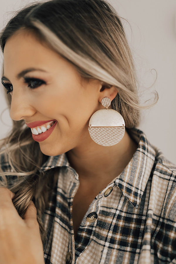 Glam Goals Earrings In Warm Taupe Image - 1