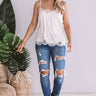 New York Nights Satin Tank In Cream Image - 1