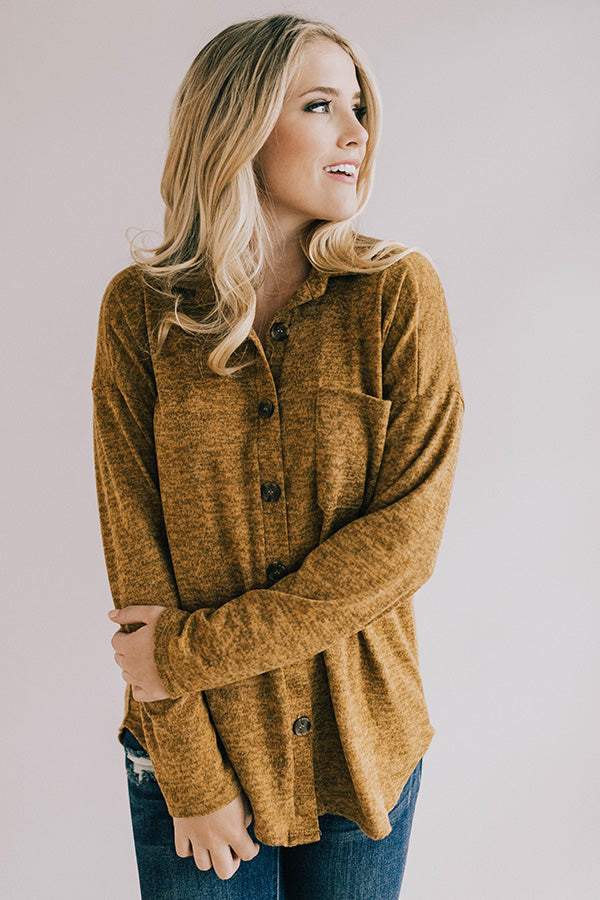 Apple Spiced Perfection Shift Top in Mustard