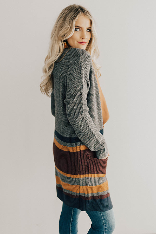 Snowflake Fabulous Stripe Cardigan in Grey Image - 2