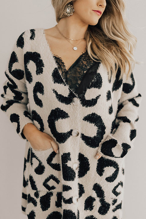 Cozy Retreat Leopard Shift Sweater Image - 1