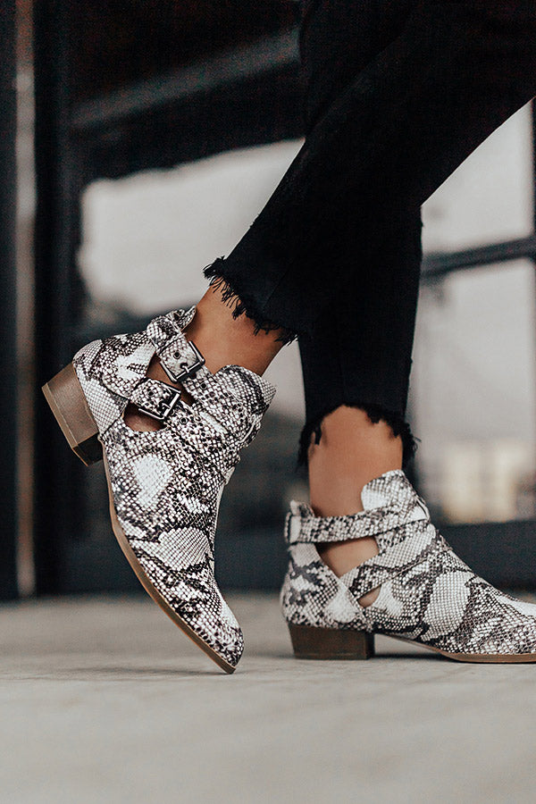 The Sloane Snake Print Bootie Image - 1